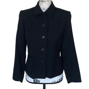 TALBOTS fitted black business blazer jacket 4